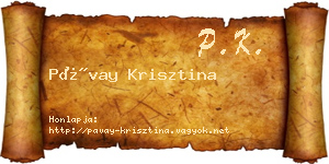 Pávay Krisztina névjegykártya