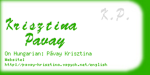 krisztina pavay business card